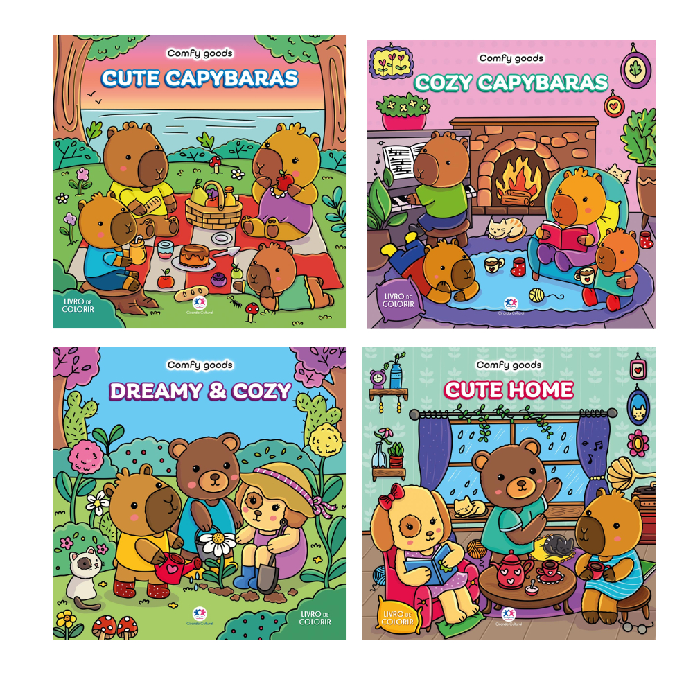 Kit Comfy & Goods - livros de colorir