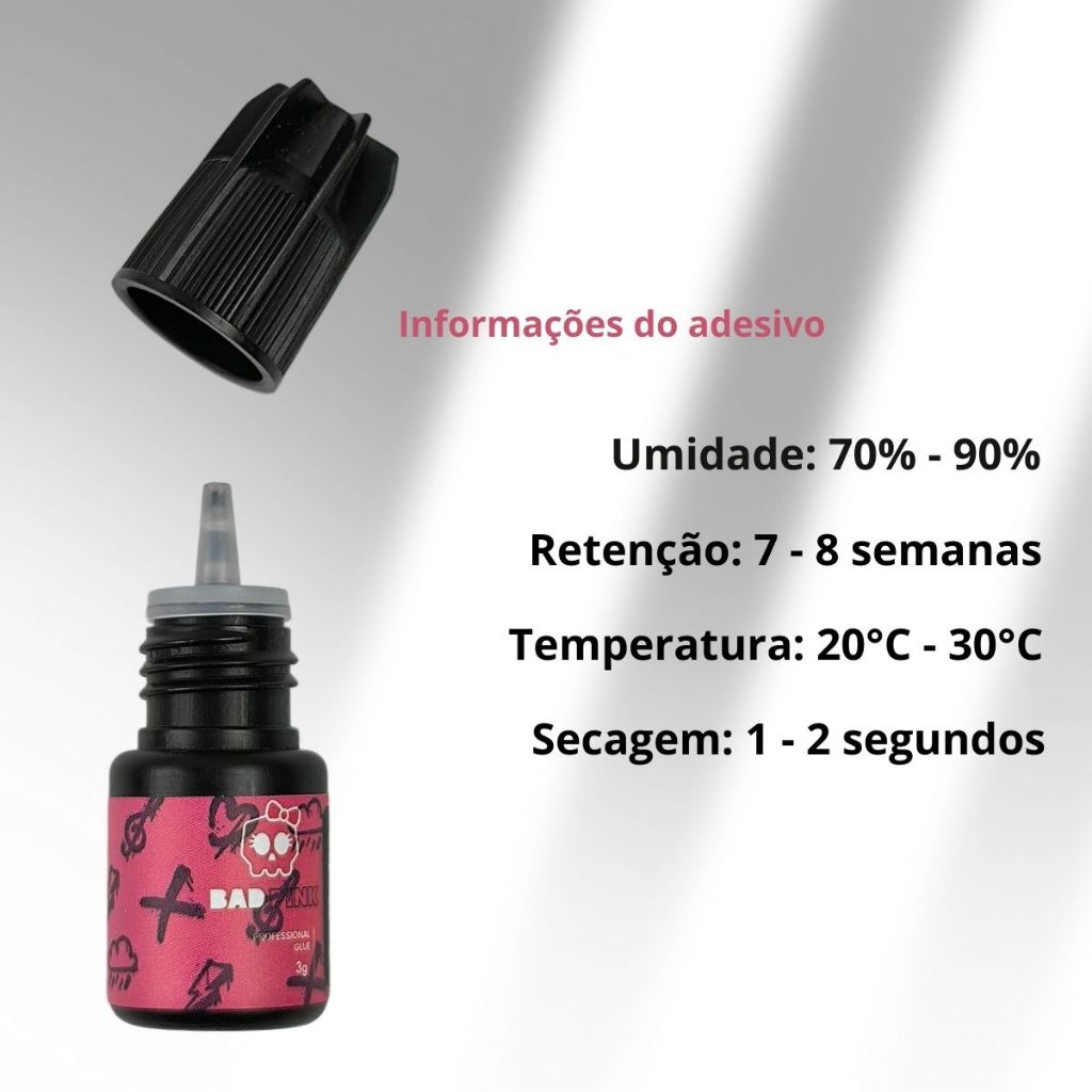 Cola Adesivo Punk 3g Bad Pink Para Alongamento de Cílios Lash Designer · foto 2