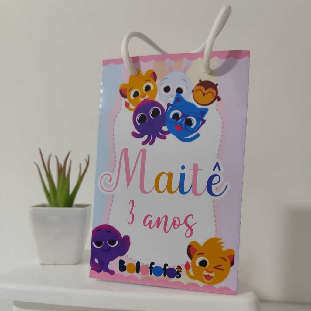 Sacolinha Personalizados BOLOFOFOS MENINA (PEGUE E MONTE) / Lembrancinha  para Festa de Aniversário sacolinha surpreza