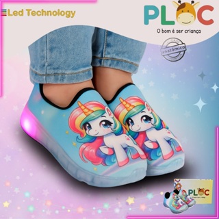 Tênis Led Infantil Luzinha Menina Meia Calce Fácil Leve Flexível  PLOC LED14 - PINK UNICÓRNIO em Oferta na Shopee