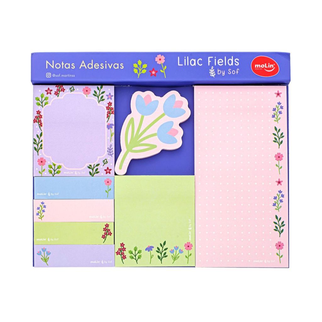 BLOCOS DE NOTA ADESIVAS - LILAC FIELDS BY SOF | MOLIN