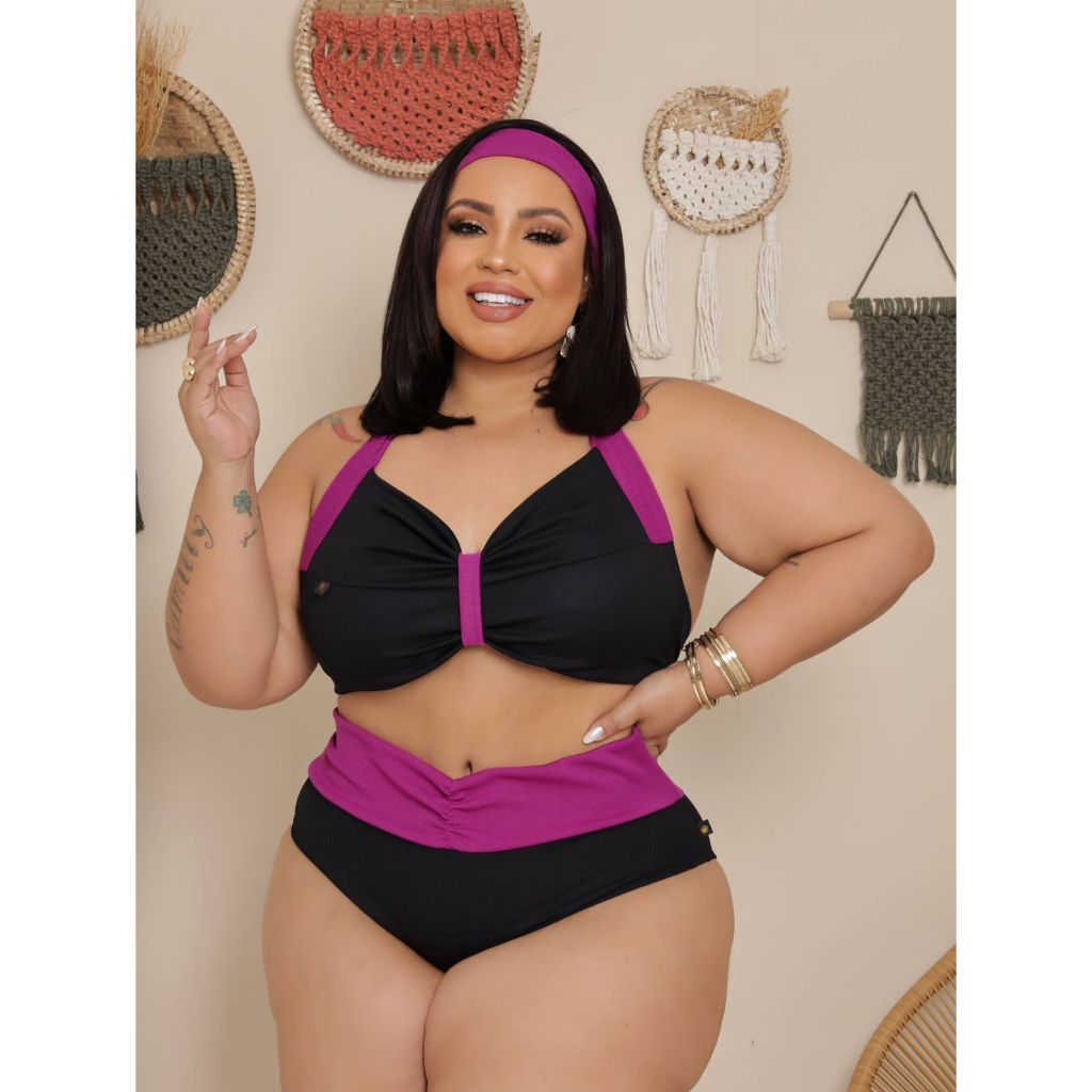 BIQUÍNI PLUS SIZE ESPECIAL PARTE DE CIMA GRADE PARTE DE BAIXO MENOR, ESCONDE ESTRIAS.