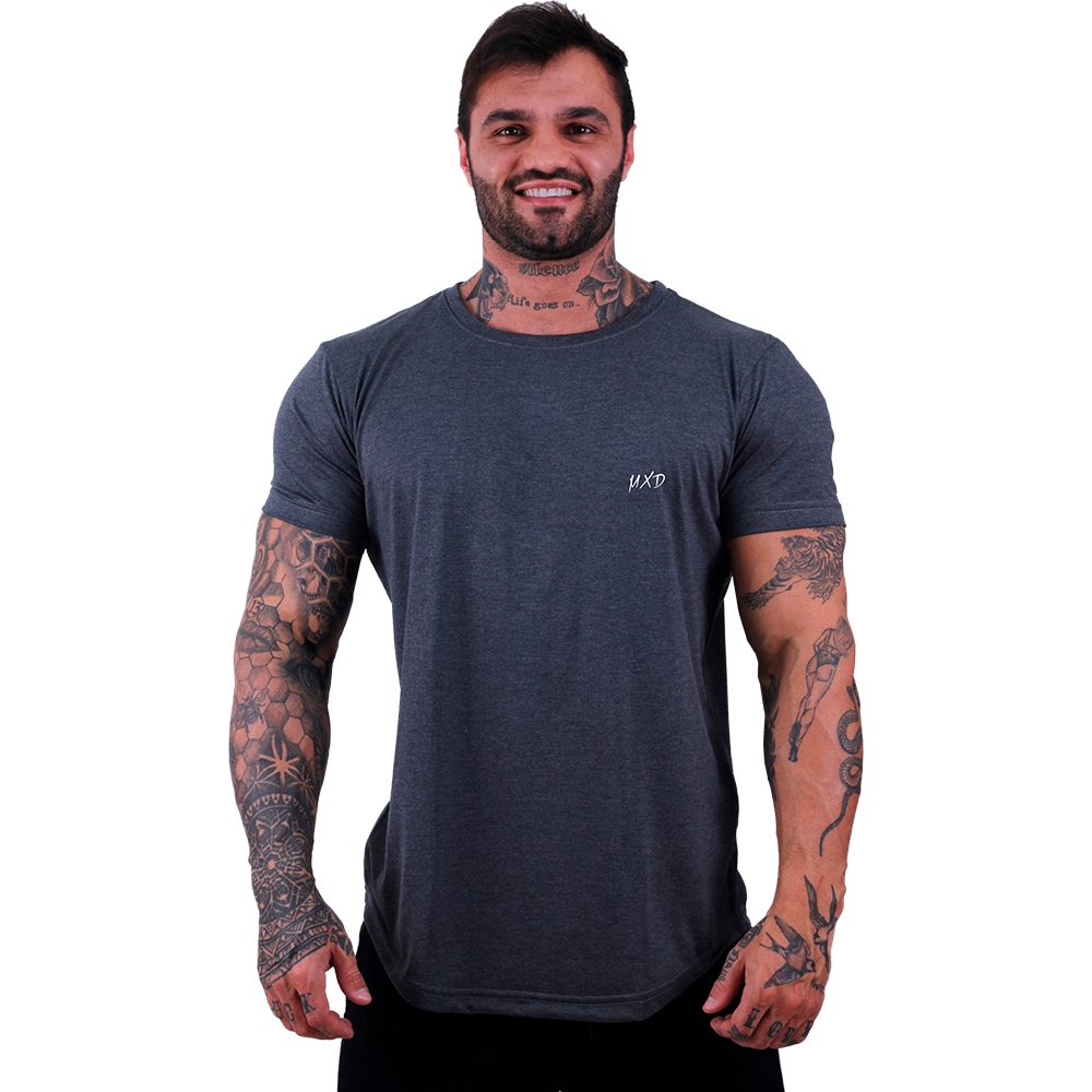 Camiseta Longline Algodão Masculina MXD Conceito Academia Treino Lazer Diversa estampas