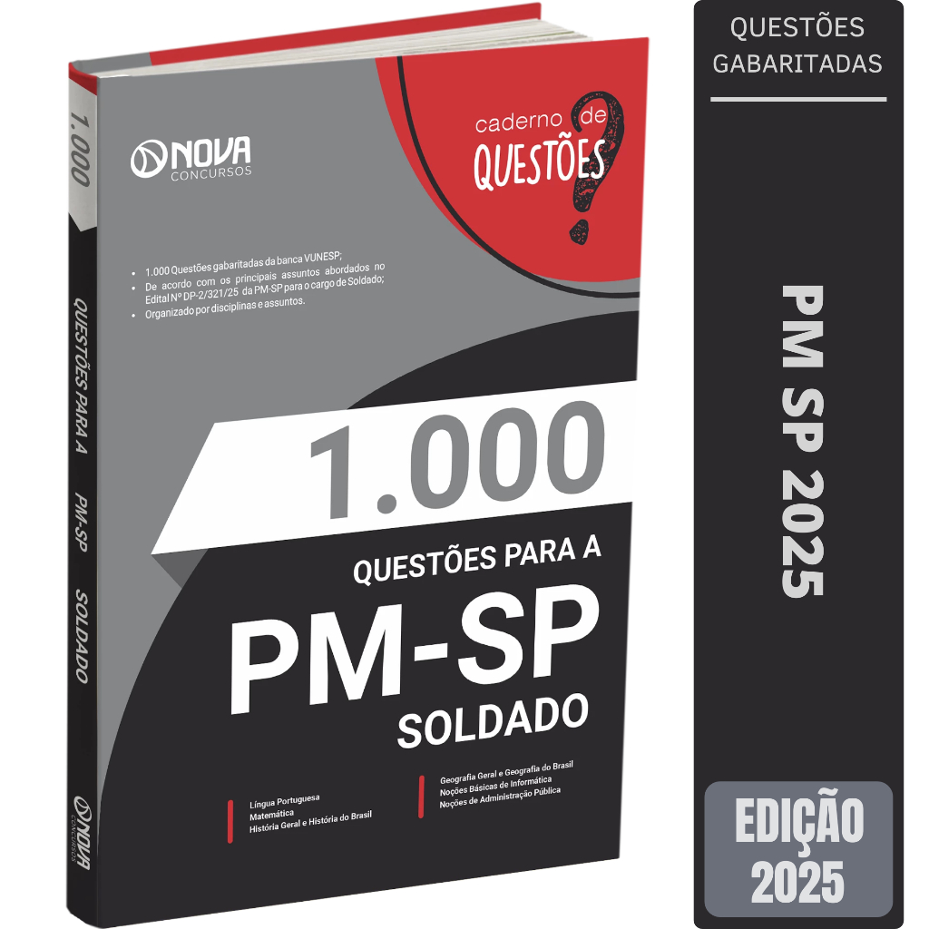 Imagem Apostila de Questões Gabaritadas PM SP - Soldado