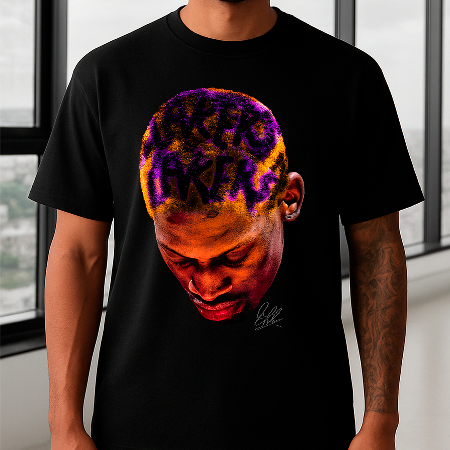 Camisa Camiseta Basica basquete nb jogador laker rodman vintage retro streetwear estilosa em algodao Unissex