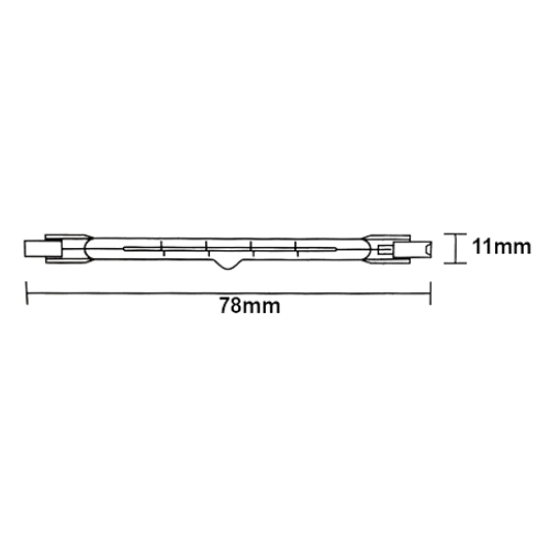 Lâmpada Palito Halógena R7s 150W 127V 78mm 2800K Luz Amarela Ourolux