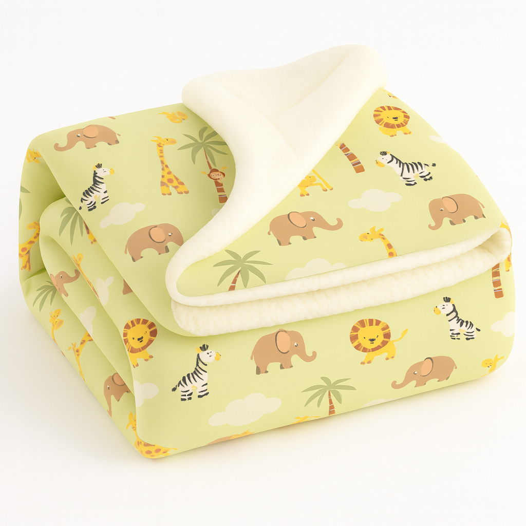 Cobertor p/ Bebê Dupla Face Sherpa Felpuda Antialérgico