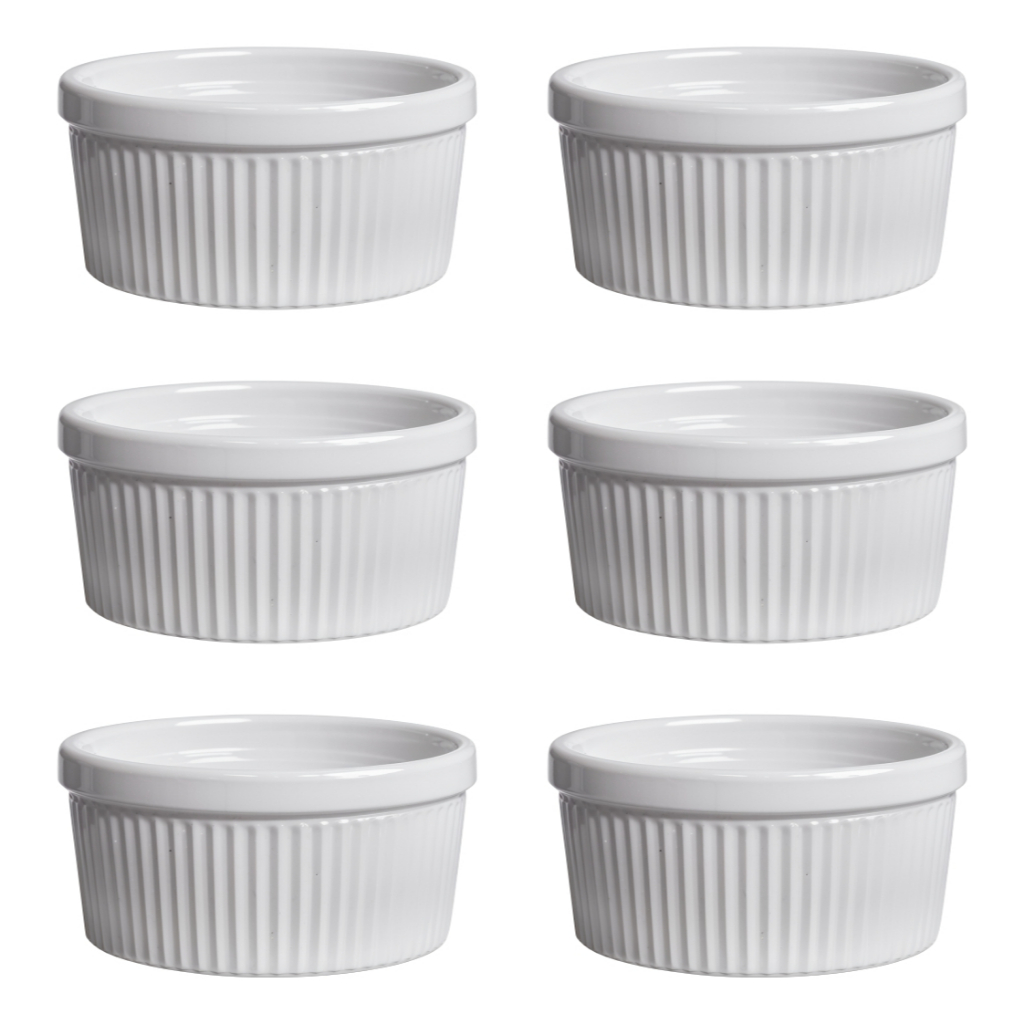 Kit Ramekin Canelado de Porcelana 320ml Pote Tigela Petisqueira Porta Molho Servir Creme Brule em Oferta na Shopee