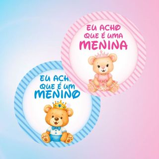 Kit 100 Adesivo Chá Revelação Eu Acho que é Menino Menina em Oferta na Shopee