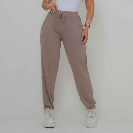 CALÇA FEMININA MALHA VISCOLYCRA SOLTINHA COM BOLSO NA FRENTE em Oferta na Shopee