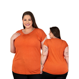 Blusa Plus Size para o Dia a Dia Modelo Básico com Toque Feminino em Oferta na Shopee