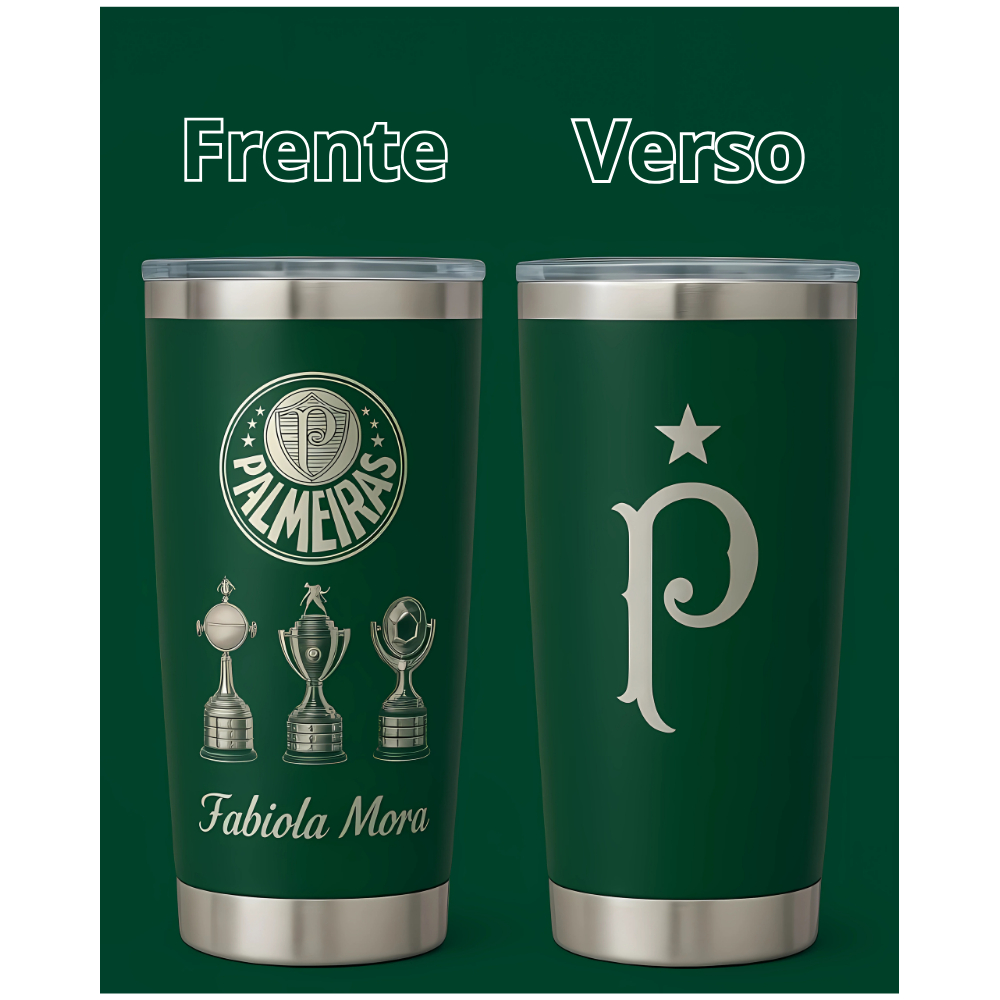 Copo Do Palmeiras Taças Personalizado Térmico C/ Tampa E Abridor 475ml em Oferta na Shopee