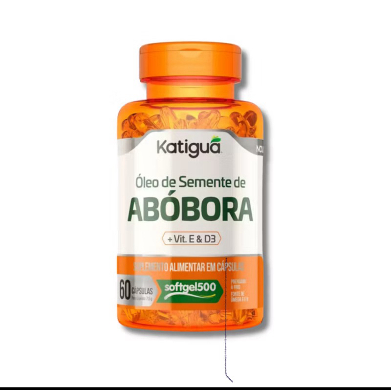 Óleo de Semente de Abóbora + Vitamina E + Vitamina D3 500mg 60Caps em Oferta na Shopee