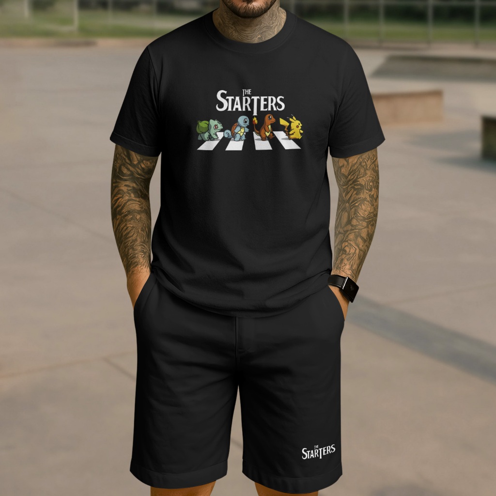 Kit Camiseta + Bermuda The Starters Conjunto Masculino Streetwear Algodão Camiseta + Bermuda
