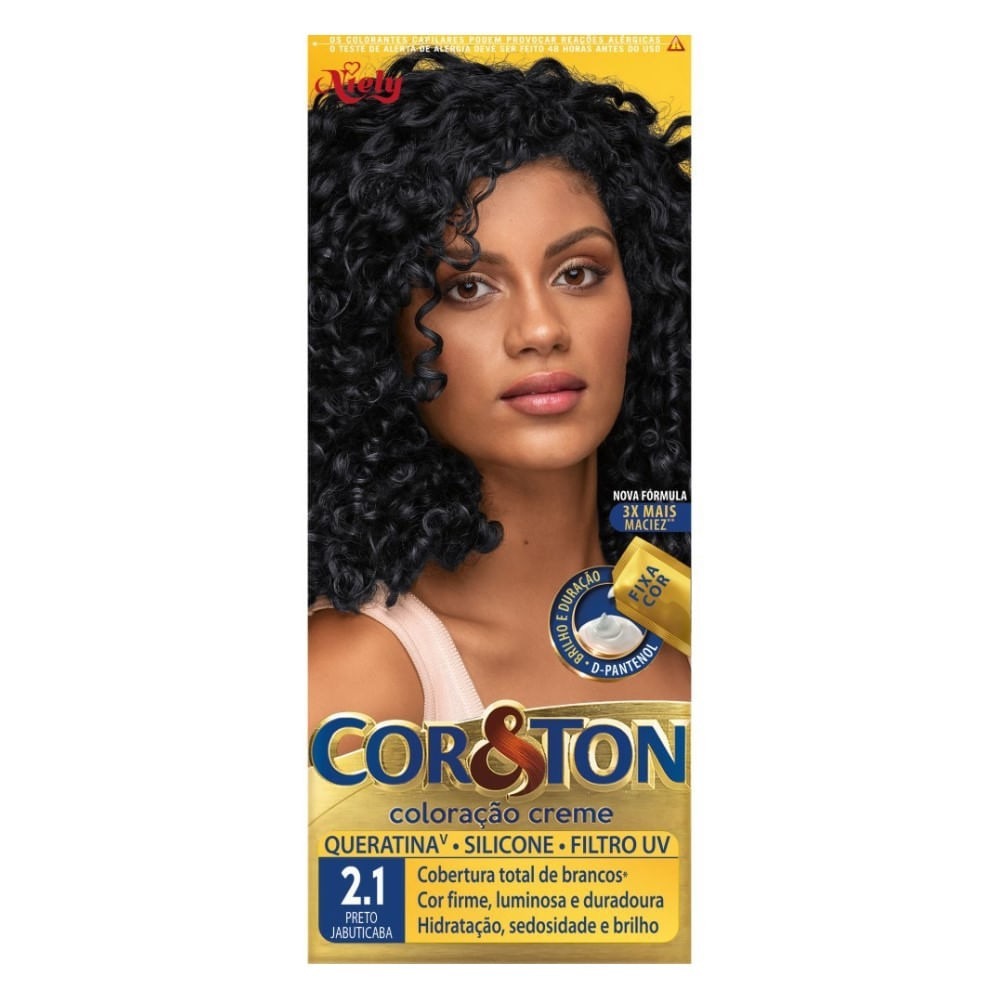 Tinta De Cabelo Cor&Ton Niely Preto Jabuticaba 2.1