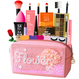 Bolsa De Maquiagem Kit Exclusivo Completo Para Presente Top Itens Essenciais Viagem em Oferta na Shopee