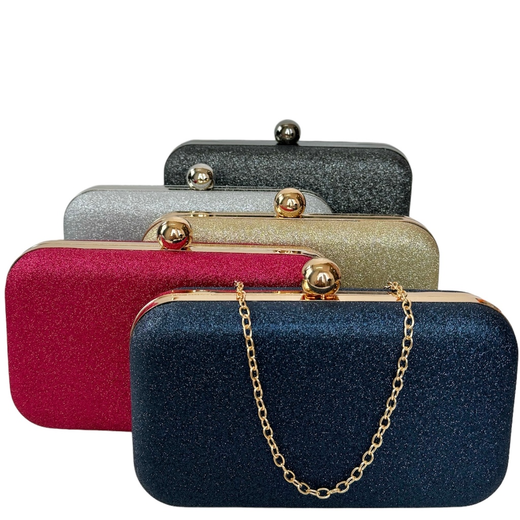 Bolsa Luxo Clutch Azul De Festa Brilhante Para Casamento/ madrinhas em Oferta na Shopee