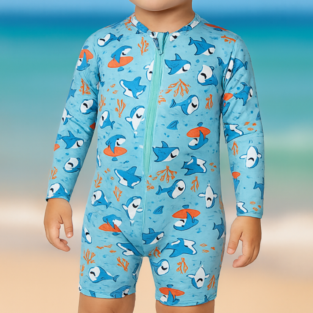 Macaquinho Infantil Menino Manga Longa Proteção Solar Queima de Estoque Envio Aleatório