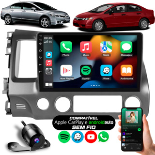Central Multimídia Civic G8 9 Polegadas Carplay Android Auto Espelhamento de Celular Bluetooth + Câmera Ré +moldura em Oferta na Shopee