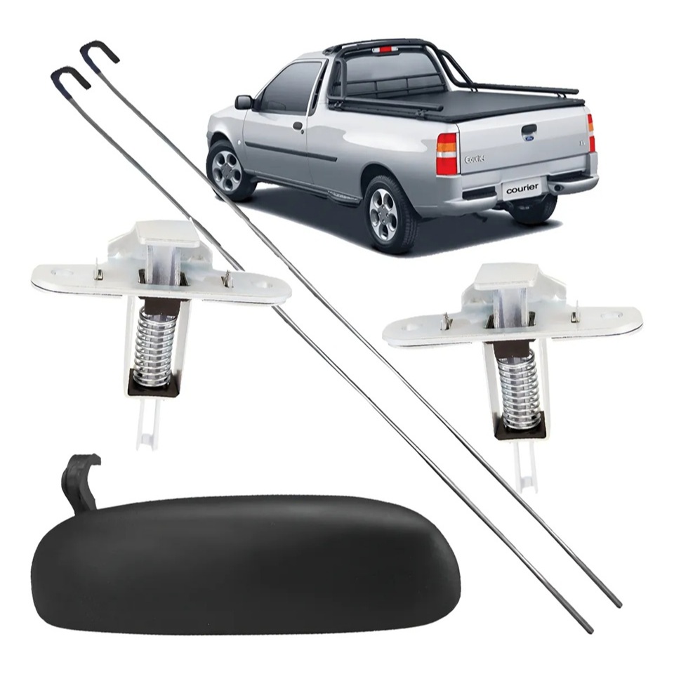 Kit Haste Vareta Fechadura Maçaneta Tampa Caçamba Courier 1997 1998 A 2010 2011 2012  2013