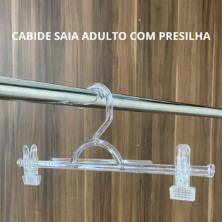 Kit 20 Cabide Saia Com Presilha Acrílico Loja Casa Bermuda Shorts em Oferta na Shopee