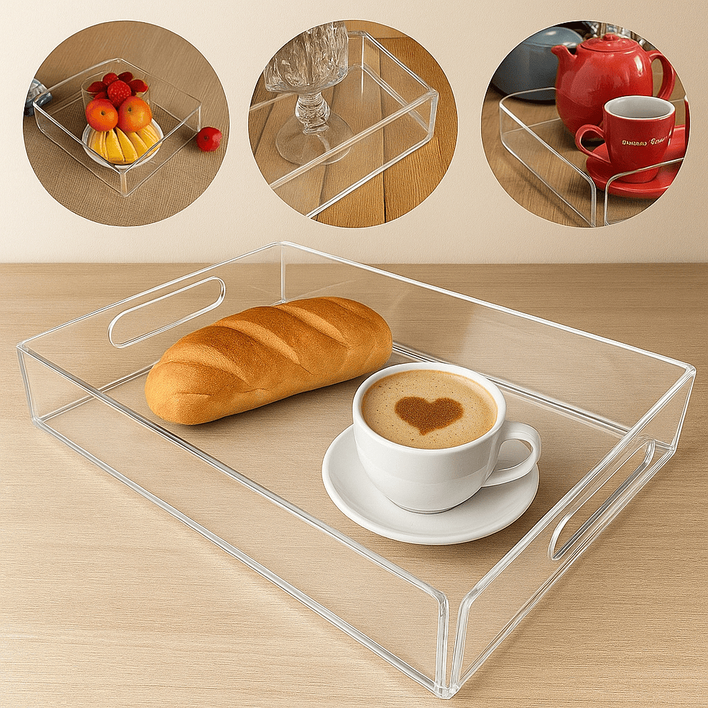Bandeja Retangular Multiuso Sem Pé Para Café Chá Petisqueira Condimentos Mesa Posta