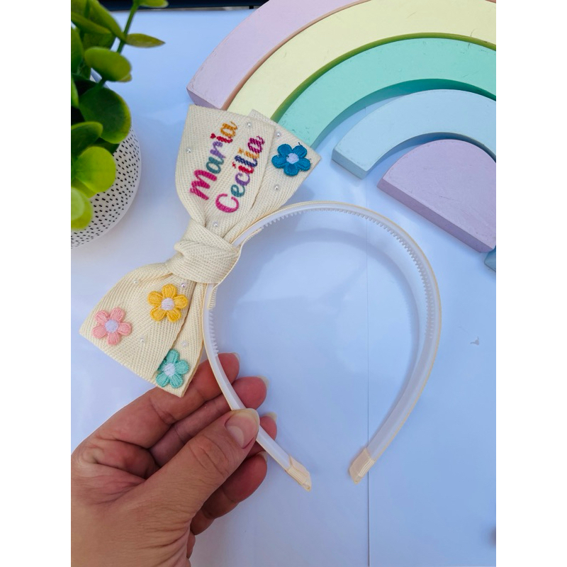 Tiara de cabelo infantil personalizada, tiara personaliza, tiara com nome, tiara de menina com nome