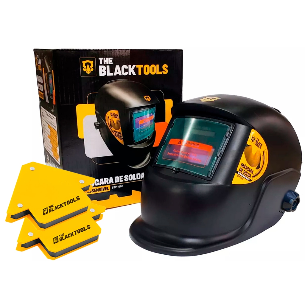 Mascara De Solda Automática Capacete Auto Escurecimento +  Esquadros Magnético Solda 12kg em Oferta na Shopee