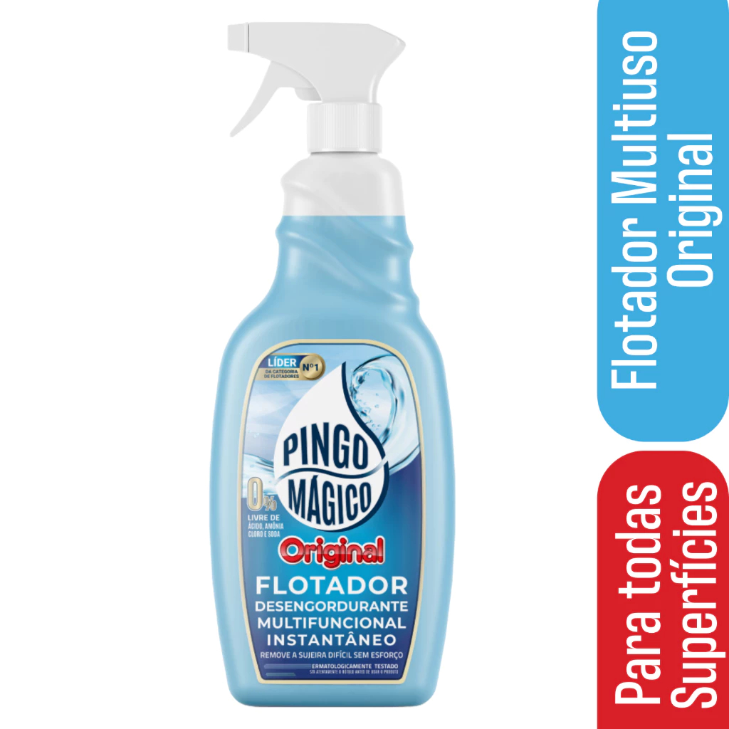 Pingo Mágico Original 1 Litro - Flotador Para Limpeza  Pingo Mágico limpa Qualquer Superfície