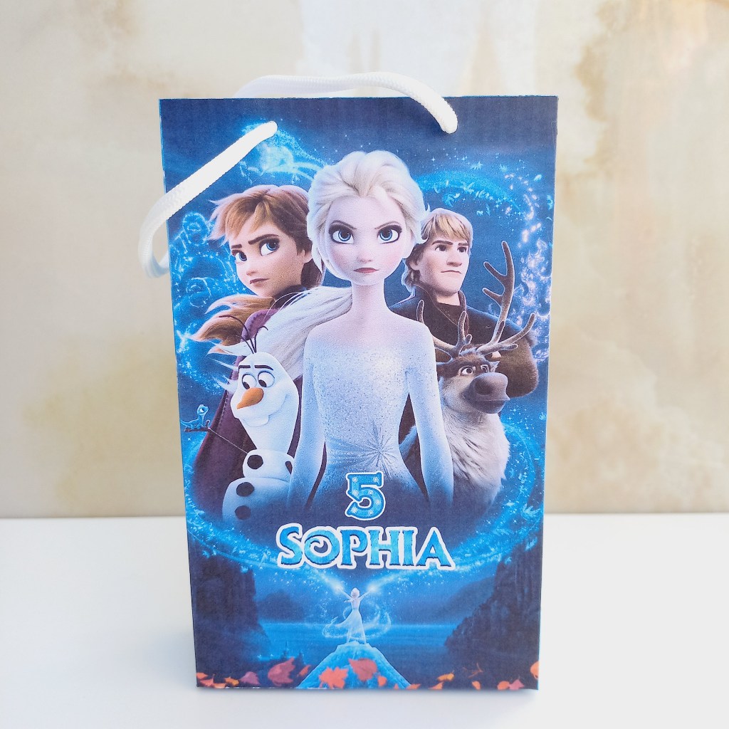 Sacolinha Frozen 2 Tamanho P  Personalizada PEGUE E MONTE /Lembrancinha de Festa /Aniversário