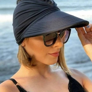Viseira Chapéu Feminina Praia Turbante Piscina Esporte Clube Corrida com Proteção Solar UV 50+ Dupla Face em Oferta na Shopee