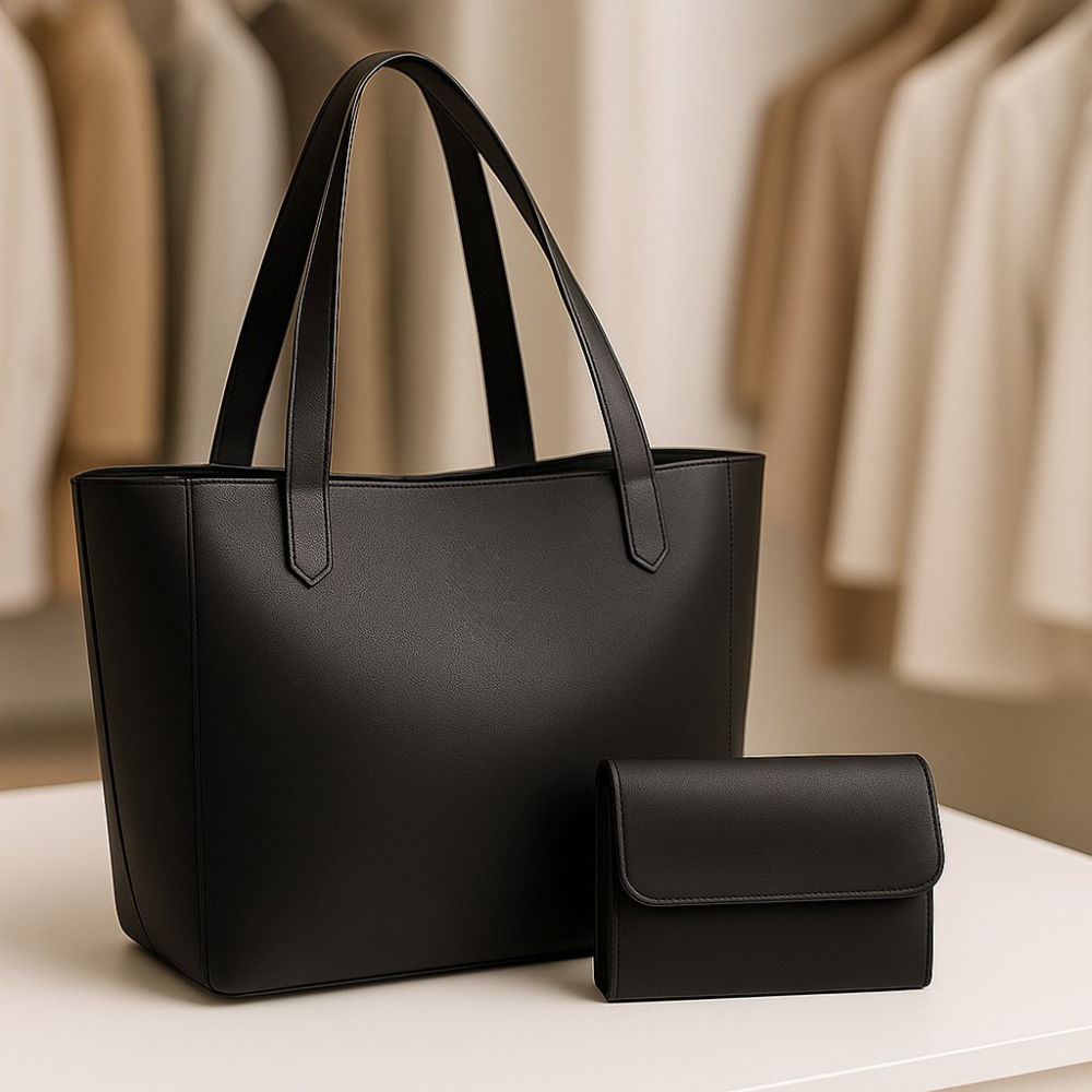 Bolsa com Alça de Ombro Feminina Sacola Grande London com Carteira - Executiva Versátil Para o dia a dia Trabalho Faculd