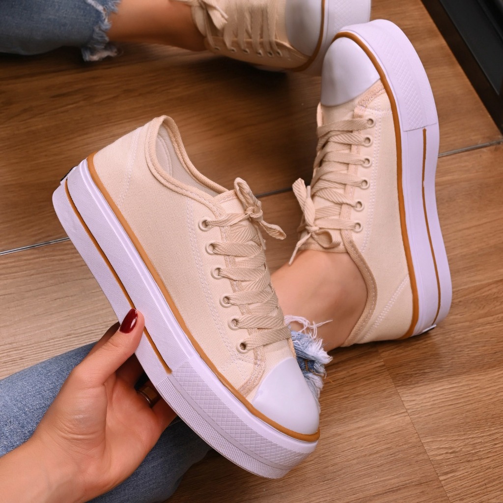 Tênis plataforma feminino casual star original couro sola alta conforto e qualidade diversas cores em Oferta na Shopee