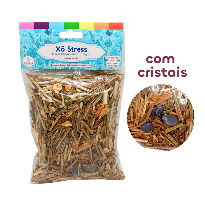 Banho Ervas Xo Estresse e Defumação com Cristal Quartzo Azul Anti Stress e Ansiedade