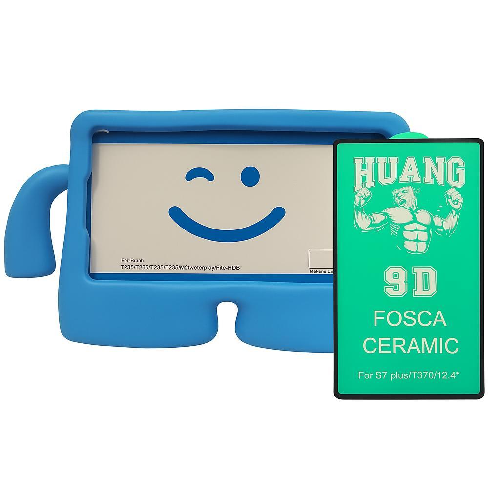 Capa Para Galaxy Tab A9 Plus 11 Polegadas + Pelicula Ceramic Fosca Infantil Maoz