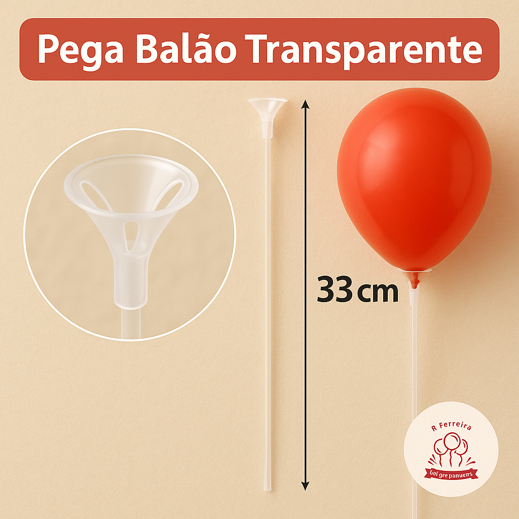 Pega Balão Transparente Cristal Vareta Haste Suporte 30cm 10~50 Unidades em Oferta na Shopee