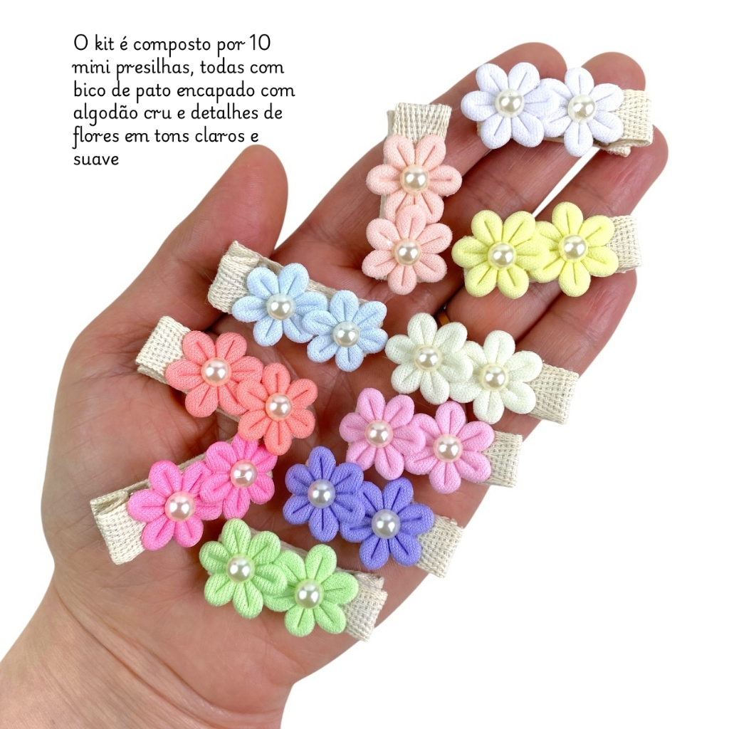 Laço de Cabelo Bebê Rn Florzinha Kit 10 Mini Lacinhos em Oferta na Shopee