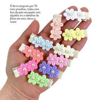 Laço de Cabelo Bebê Rn Florzinha Kit 10 Mini Lacinhos em Oferta na Shopee