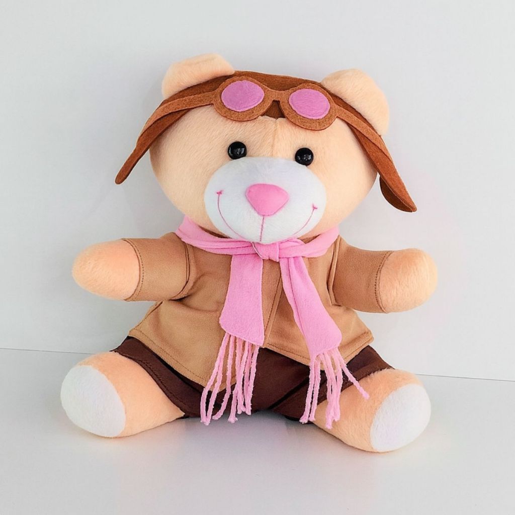 Urso De Pelúcia Aviador Ursinho Aviador Rosa Para Nicho E Decorações Brinquedo Infantil