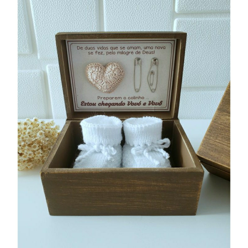 Caixa revelação de gravidez em Oferta na Shopee