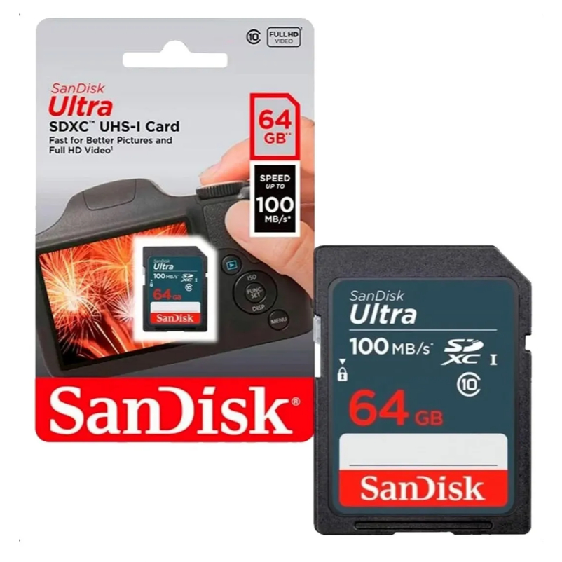 CARTAO DE MEMORIA PARA CAMERA SANDISK ULTRA 64GB SDSDUNR-064G-GN3IN