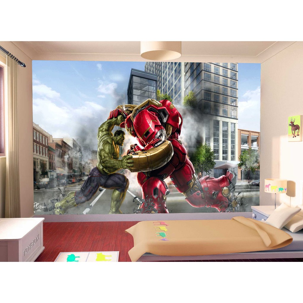 Papel Adesivo Decorativo Vingadores Heróis Homem de Ferro e Hulk NHMA 010