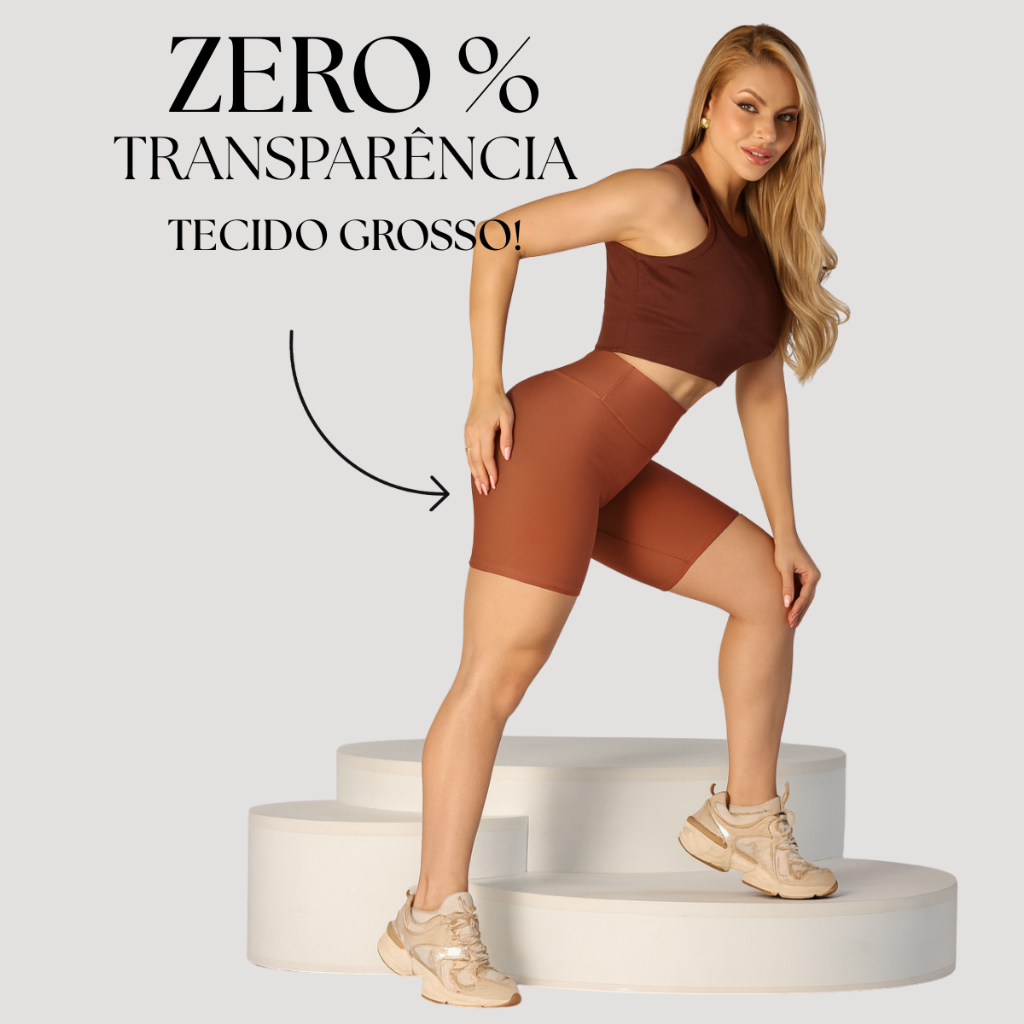 Short Feminio Legging Esportiva Cintura Alta  Esportivas Zero Transparencia Tecido Grosso