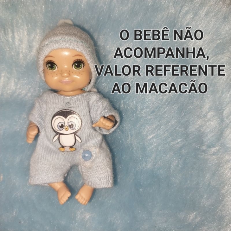 Roupinha para bebê da barbie pinguim curto( ATENÇÃO O BEBÊ NÃO ACOMPANHA, VALOR REFERENTE AO MACACÃO)