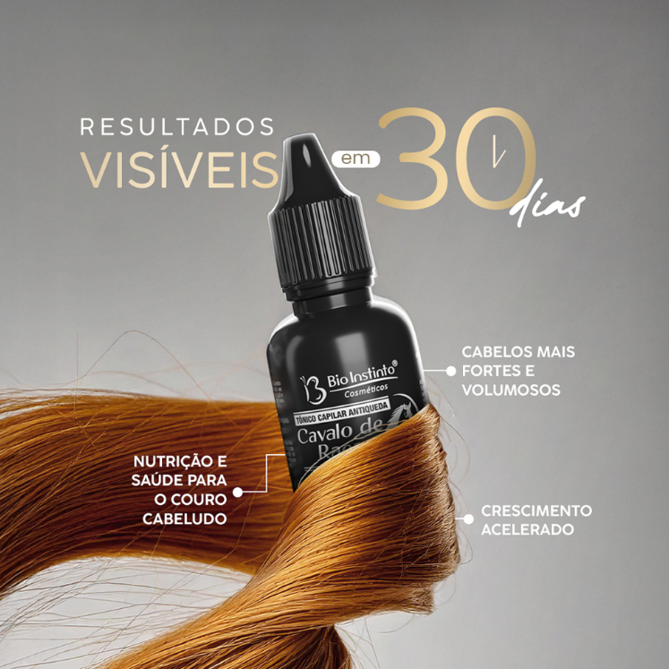 Kit 2 Unidades TÔNICO CAPILAR ANTIQUEDA CAVALO DE RAÇA 30mL Bio Instinto — imagem 2 de 2