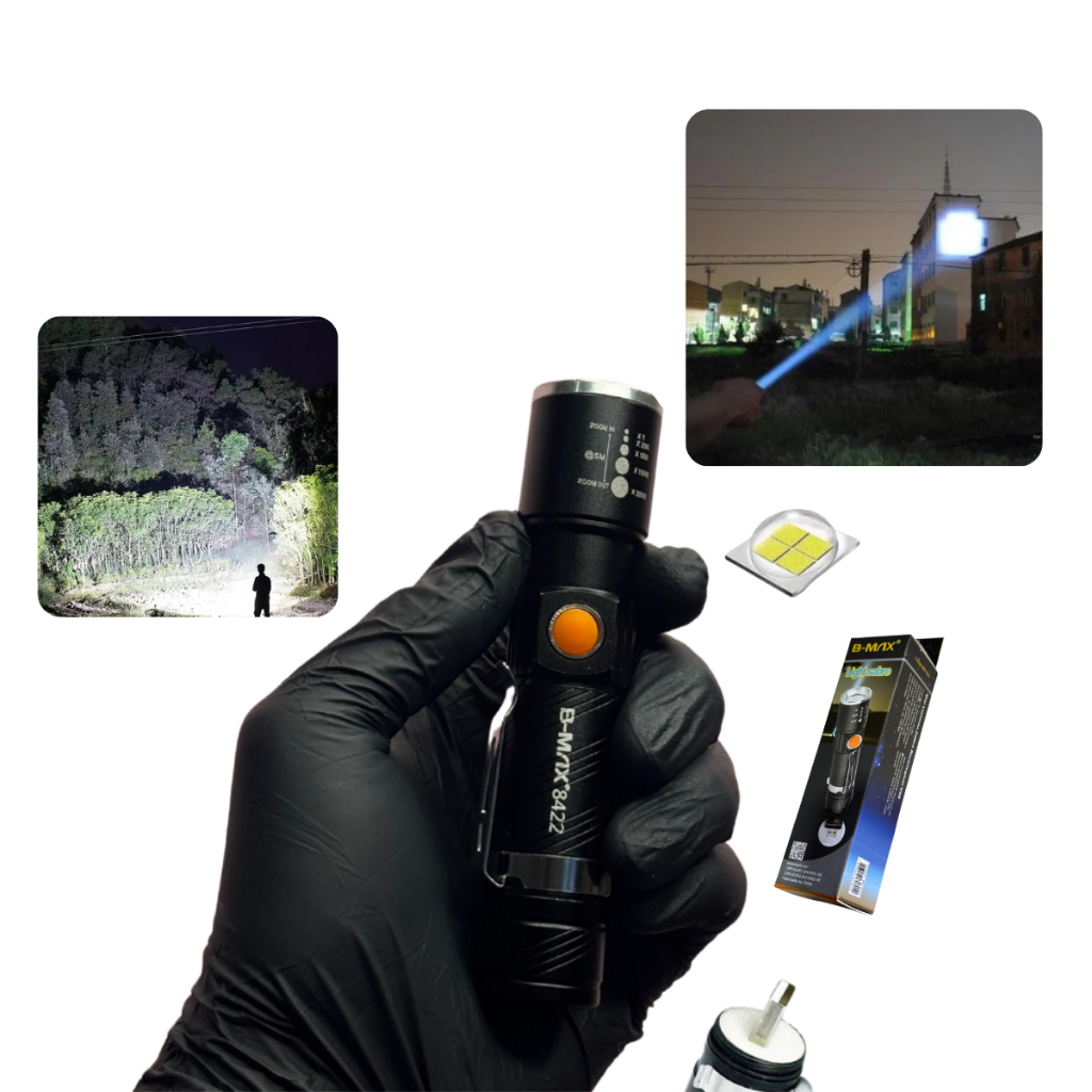 Mini Lanterna Tática para camping/pesca | Kit B-Max BM-8422
