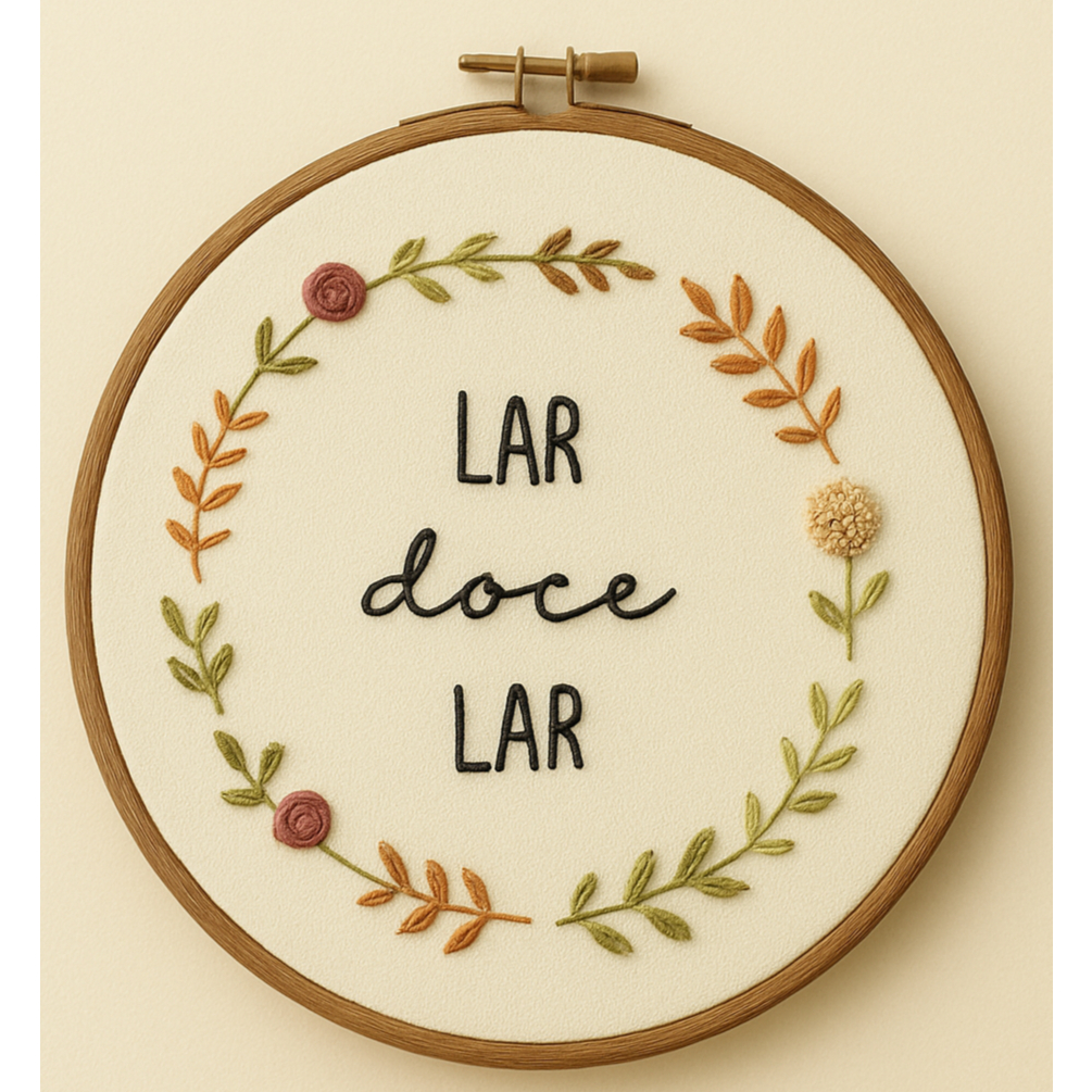 BORDADO ARTESANAL LAR DOCE LAR DECORATIVO PRESENTE PERFEITO