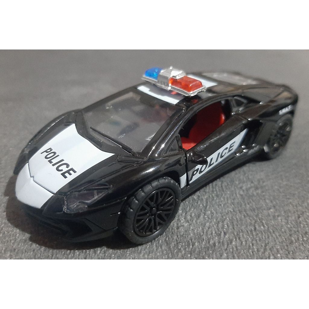 Miniatura Carro de Policia Lamborghini - Carrinho a Friccao / Carrinho de Metal