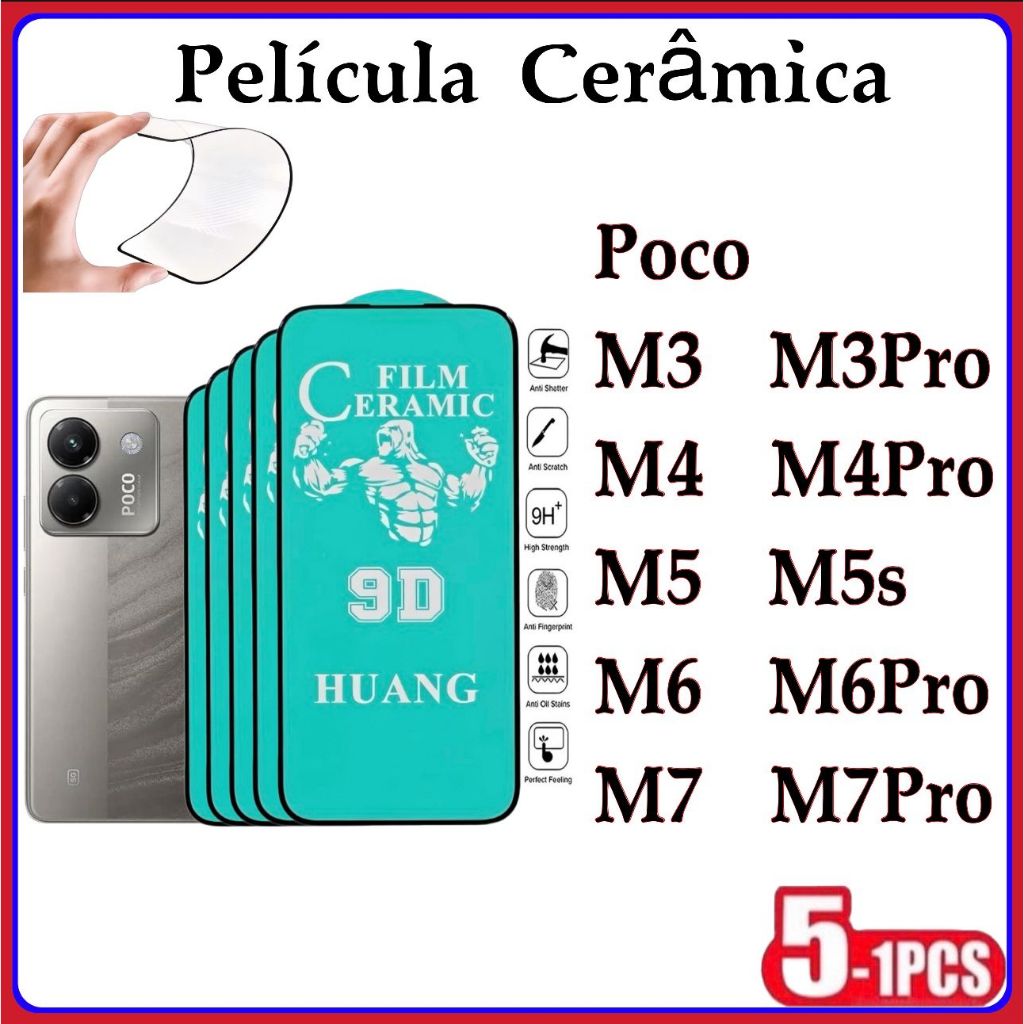 Película Cerâmica 9D 3D XIAOMI REDMI Gel Hidrogel POCO M3 M3PRO M4 M4PRO M5 M5S 