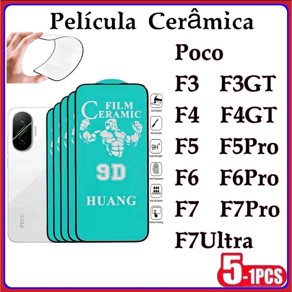 Película Cerâmica 9D 3D XIAOMI REDMI Gel Hidrogel POCO F3 F3GT F4 F4GT F5 F5PRO